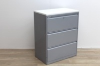 Side grey metal filing cabinets finish with wood top  - Thumb 3