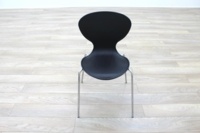 Black Plastic Stacking Office Canteen Chairs - Thumb 4