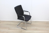 Black Meeting Chairs With Chrome Legs  - Thumb 3