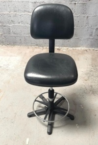 Black Faux Draughtsman Chairs With Glides - Thumb 2