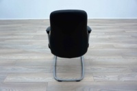 Black Leather Cantilever Office Meeting Chairs - Thumb 5