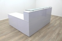 New Cancelled Order Gloss White Office Reception Desk Counter - Thumb 2