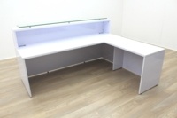 New Cancelled Order Gloss White Office Reception Desk Counter - Thumb 3