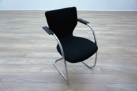 Orangebox X10 Black Fabric Chrome Frame Office Meeting Chairs - Thumb 2