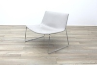 Arper Catifa 80 Sled Grey Leather Reception Chair - Thumb 2
