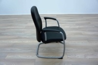Black Leather Cantilever Office Meeting Chairs - Thumb 4