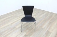 Black Polymer Stackable Office Canteen Chairs - Thumb 3
