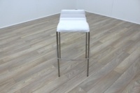 White Leather / Chrome Office Canteen / Cafe Bar Stools - Thumb 2