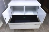 White Metal Cupboard With Wooden Top - Thumb 4