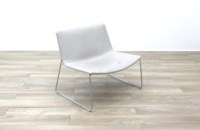 Arper Catifa 80 Sled Grey Leather Reception Chair - Thumb 5