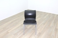 Black Polymer Stacking Office Canteen Chair - Thumb 3